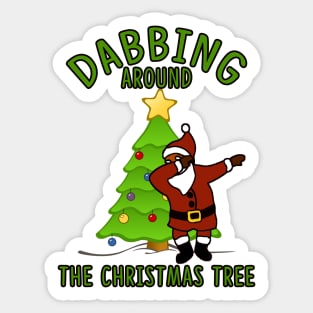 Dabbing Around the Christmas Tree Dab Santa Sticker